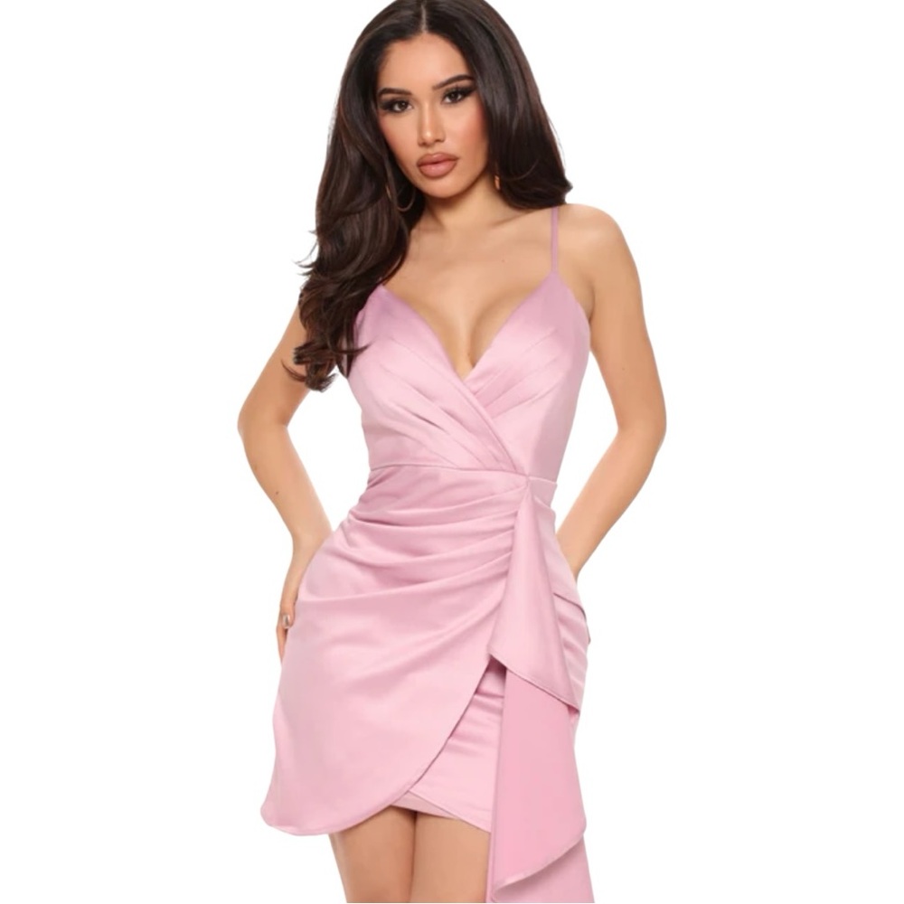 Fashion Nova Elegant Pink Wrap Dress Size 3X